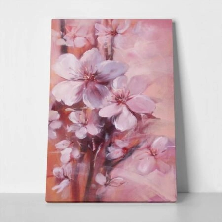 Πινακας σε καμβά ALMONDS BLOSSOM PINK HANDMADE PAINTING