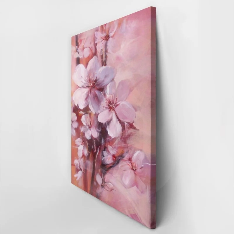 Πινακας σε καμβά ALMONDS BLOSSOM PINK HANDMADE PAINTING