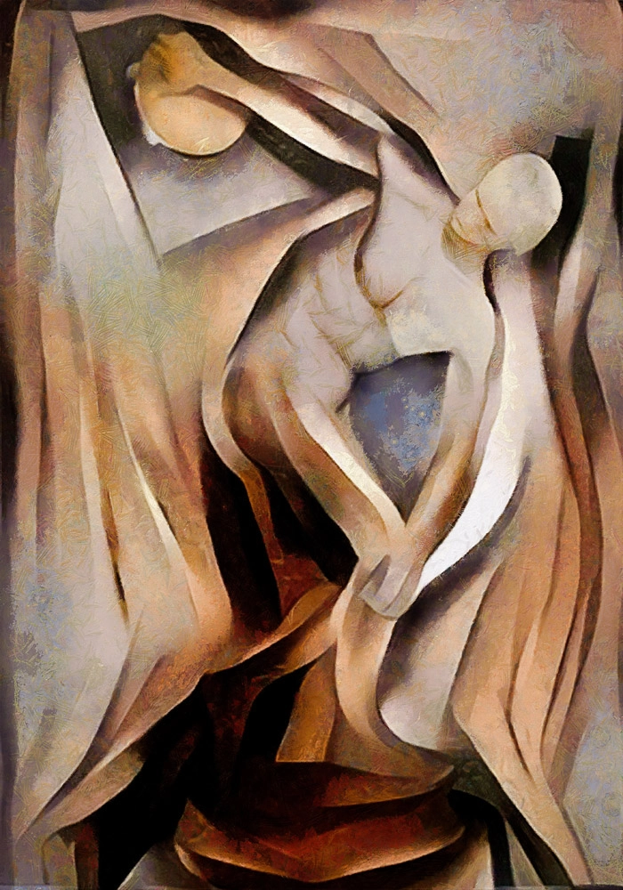 Πινακας σε καμβά ANCIENT SCULPTURES MODERN DESIGN CUBISM 4