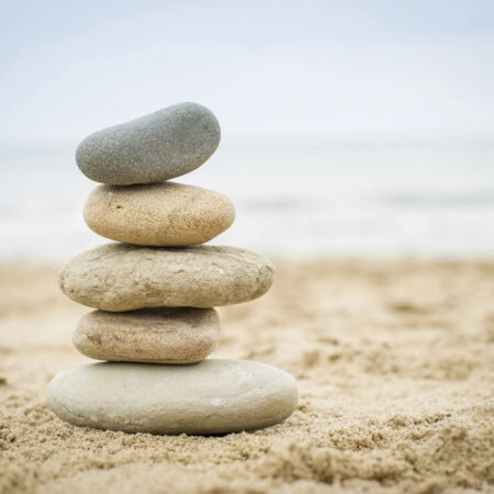 Πινακας σε καμβά BALANCED STONES - Κοχυλια Sticky 4