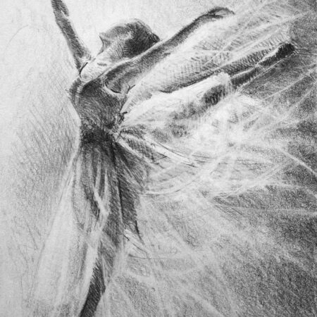 Πινακας σε καμβά BALLERINA JUMP SKETCH GRAPHIC ARTS PENCIL - Χορος Sticky 4