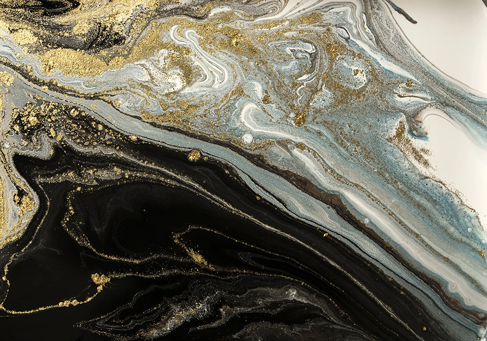Πινακας σε καμβά BLACK AND GOLD ABSTRACT