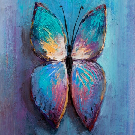 Πινακας σε καμβά BLUE BUTTERFLY - Πεταλουδες Sticky 5