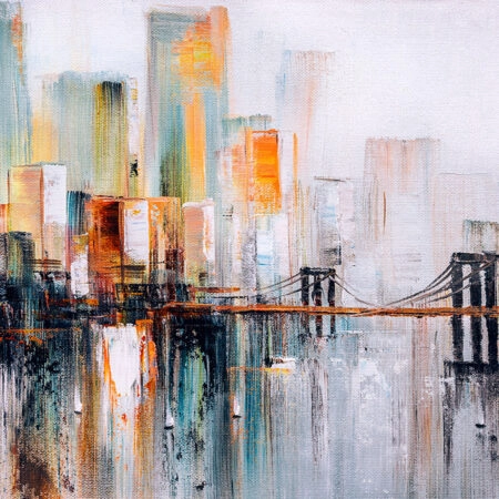 Πινακας σε καμβά BROOKLYN BRIDGE OIL PAINTING 2 - Εργα Τεχνης Sticky 5