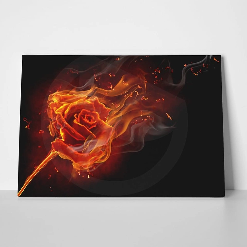 Πινακας σε καμβά BURNING ROSE