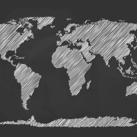 Πινακας σε καμβά CHALKBOARD WORLD MAP - Χαρτες Sticky 4