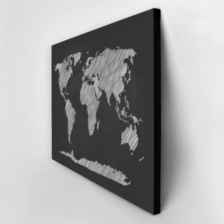 Πινακας σε καμβά CHALKBOARD WORLD MAP - Χαρτες Sticky 2