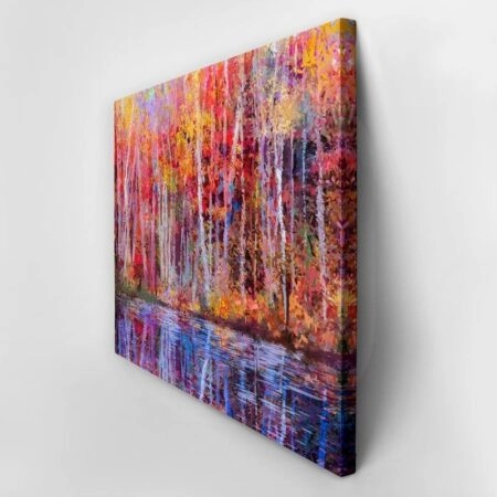 Πινακας σε καμβά COLORFUL TREE REFLECTION - Λιμνες - Ποταμια Sticky 2