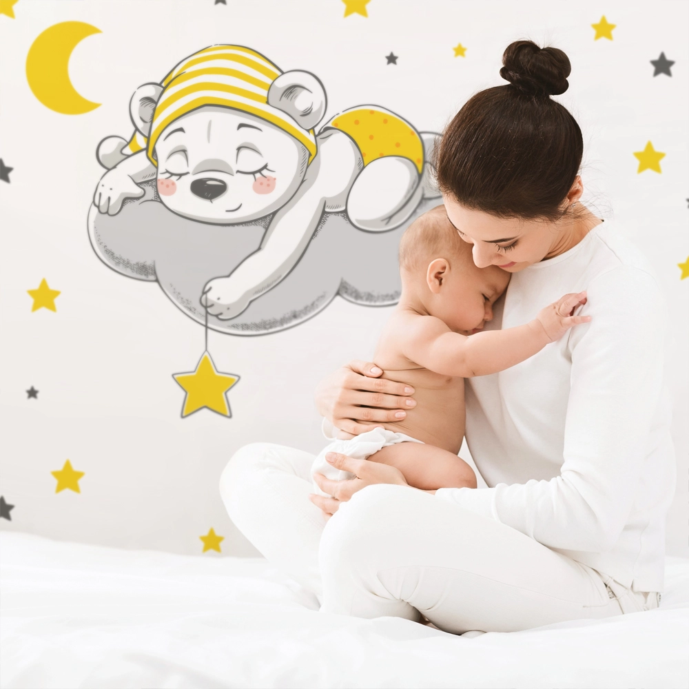 Αυτοκόλλητο τοίχου CUTE DREAMING BEAR CARTOON