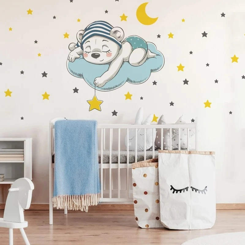 Αυτοκόλλητο τοίχου CUTE DREAMING BEAR CARTOON