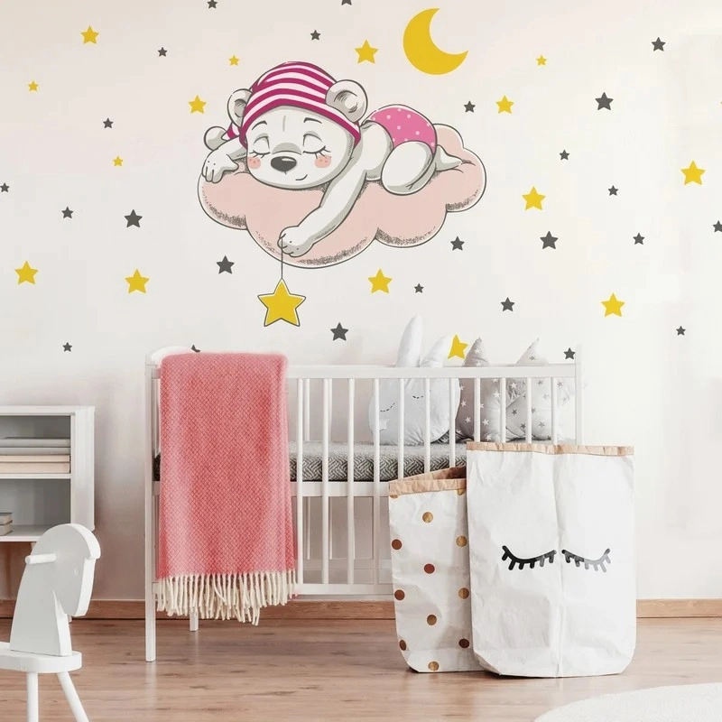 Αυτοκόλλητο τοίχου CUTE DREAMING BEAR CARTOON