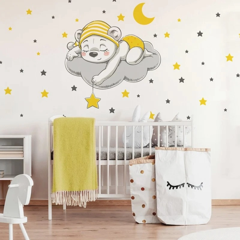 Αυτοκόλλητο τοίχου CUTE DREAMING BEAR CARTOON