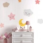 Αυτοκολλητο τοιχου CUTE SLEEPING CLOUD MOON AND STAR