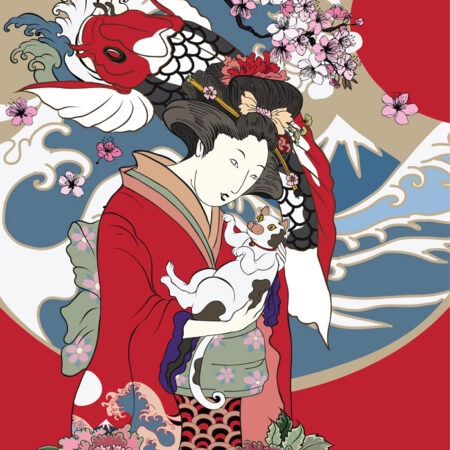 Πινακας σε καμβά FISH TRADITIONAL JAPANESE PAINTING - Πορτραιτα και Φιγουρες Sticky 5