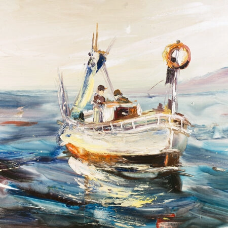 Πινακας σε καμβά FISHERMAN AT SEA - Ψαρεμα Sticky 4