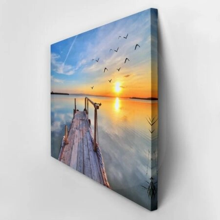 Πινακας σε καμβά FLYING BY LAKE SUNSET - Θαλασσα Sticky 2