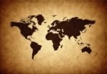 Πινακας σε καμβά GRUNGE WORLD MAP