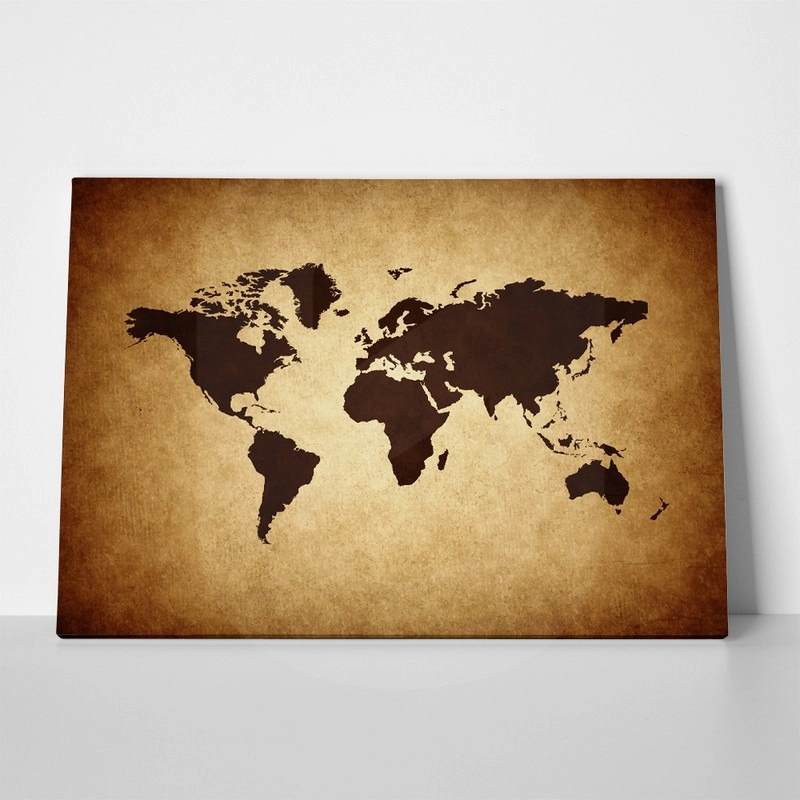 Πινακας σε καμβά GRUNGE WORLD MAP
