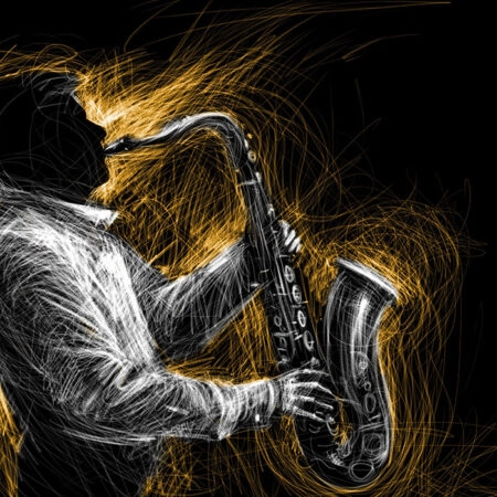 Πινακας σε καμβά JAZZ SAXOPHONE - Μουσικη Sticky 4