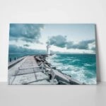 Πινακας σε καμβά LIGHTHOUSE WAVES