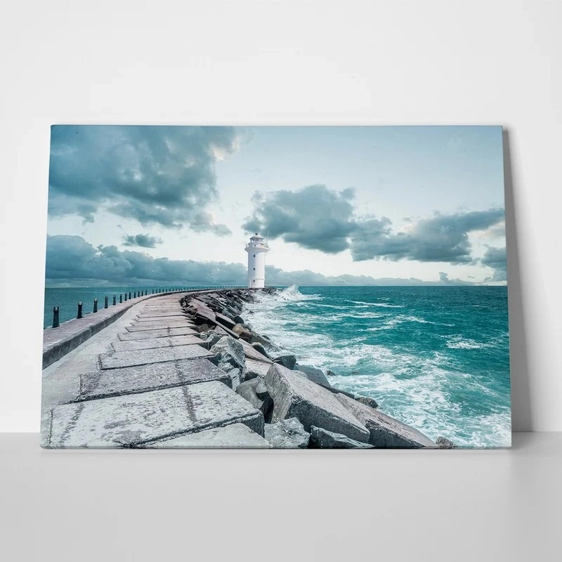 Πινακας σε καμβά LIGHTHOUSE WAVES