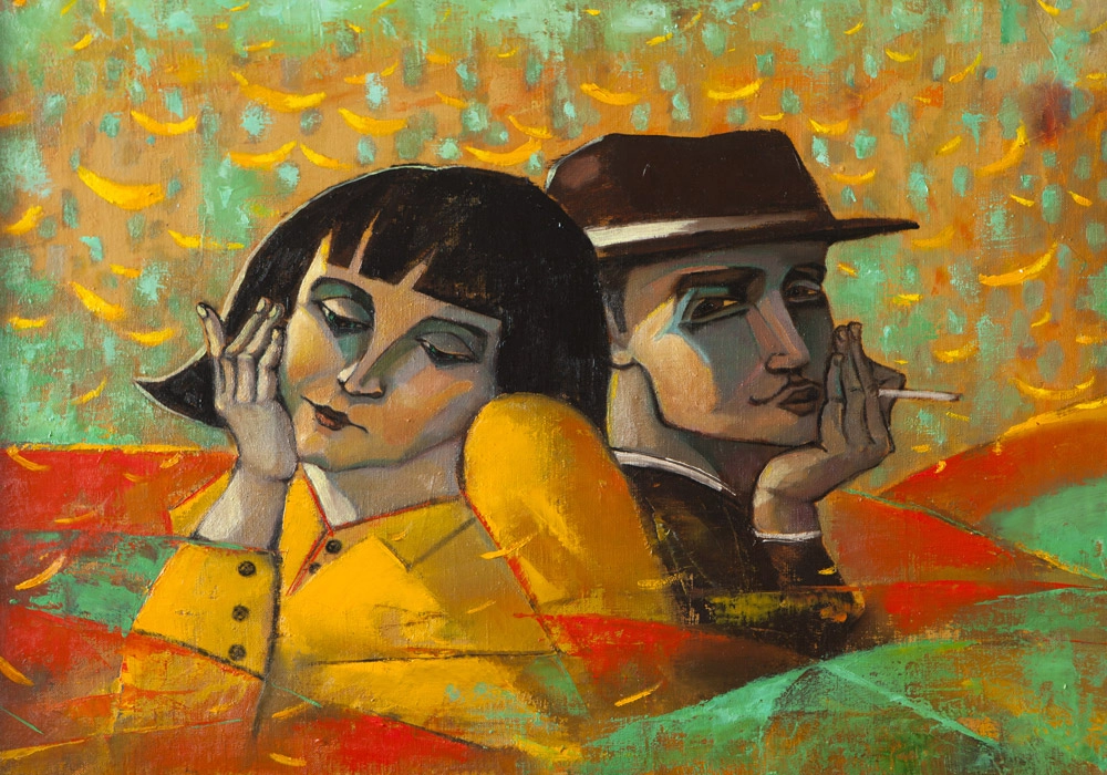 Πινακας σε καμβά LOVERS PORTRAIT PAINTING