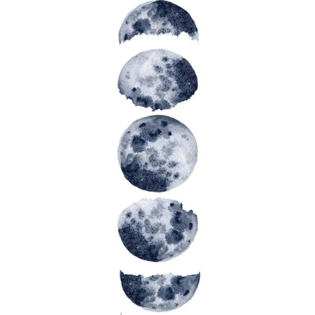 Πινακας σε καμβά MOON PHASES WATERCOLOR - Διαστημα και Τεχνολογια Sticky 5