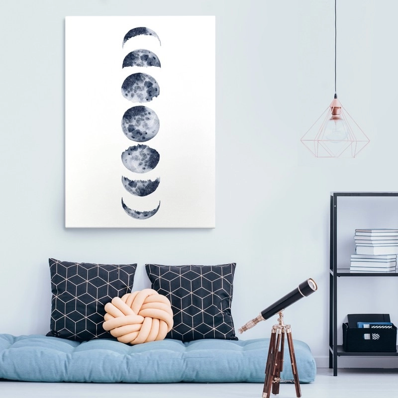 Πινακας σε καμβά MOON PHASES WATERCOLOR