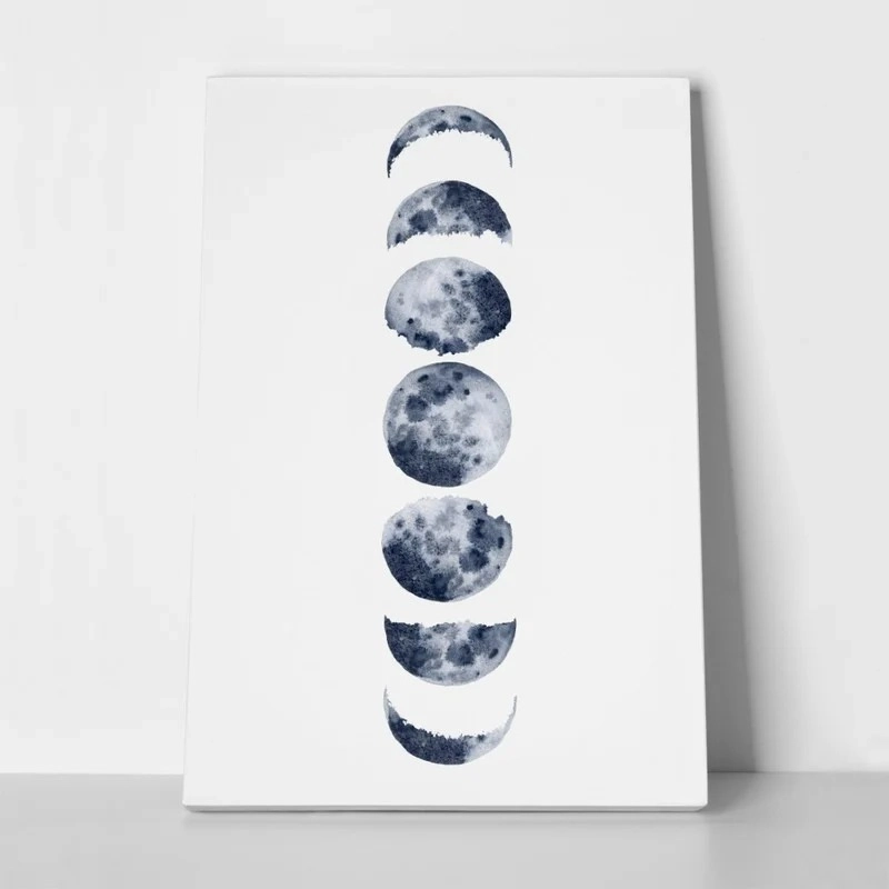 Πινακας σε καμβά MOON PHASES WATERCOLOR
