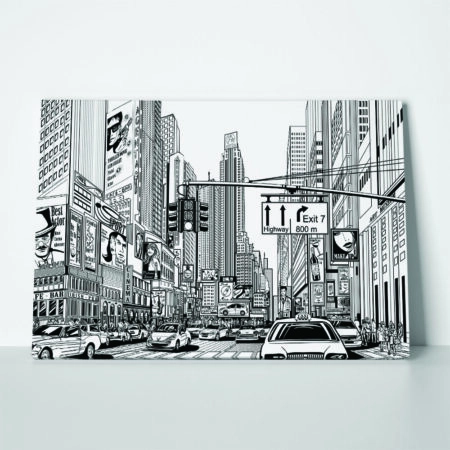 Πινακας σε καμβά NEW YORK SKETCH - Νεα Υορκη Sticky 2