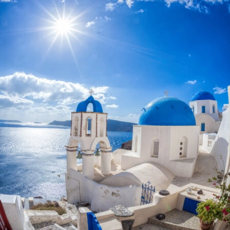 Πινακας σε καμβά OIA VILLAGE SANTORINI GREECE - Νησια Sticky 4