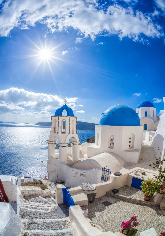 Πινακας σε καμβά OIA VILLAGE SANTORINI GREECE