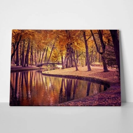 Πινακας σε καμβά OLD PARK IN FALL