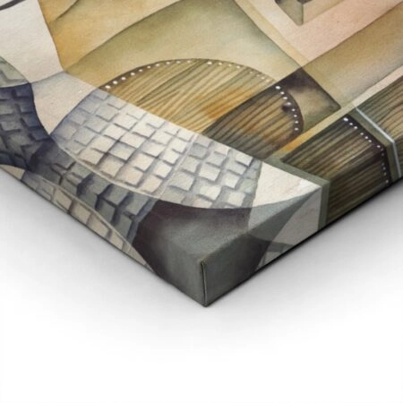Πινακας σε καμβά OLD TOWN CUBISTIC BEIGE GREY - Εργα Τεχνης Sticky 1