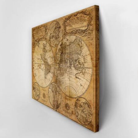 Πινακας σε καμβά OLD WORLD MAP 1746 - Χαρτες Sticky 2