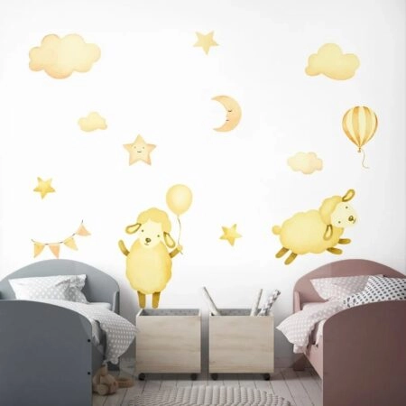 Αυτοκόλλητο τοίχου CUTE SHEEPS - Βρεφικα & Παιδικά Sticky 2