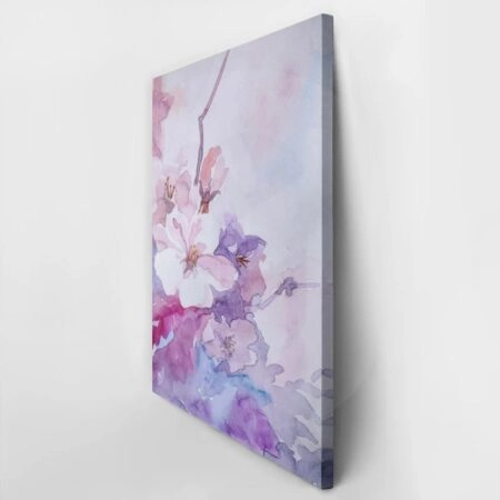 Πινακας σε καμβά PINK FLOWERS WATERCOLOR - Floral - Λουλουδια Sticky 3