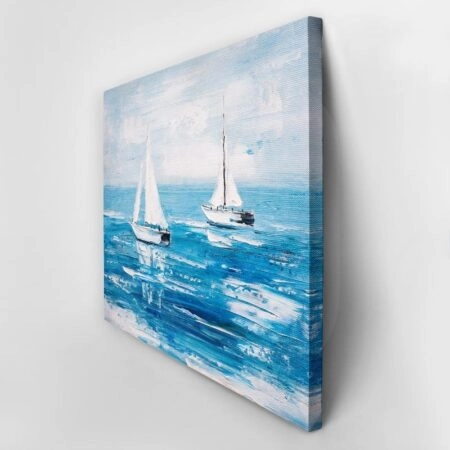 Πινακας σε καμβά SAILBOATS OIL PAINTING - Βαρκες και Καραβια Sticky 3