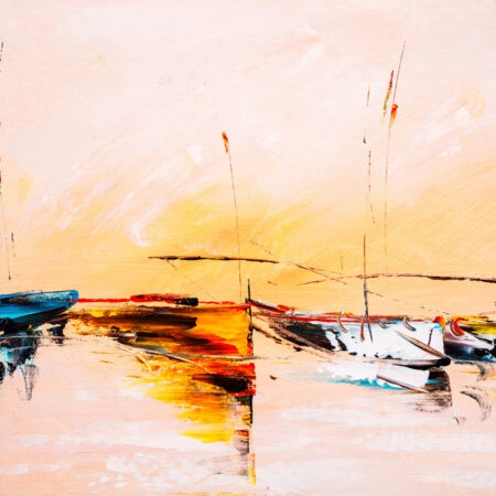 Πινακας σε καμβά SAILING BOATS OIL PAINTING 2 - Βαρκες και Καραβια Sticky 5