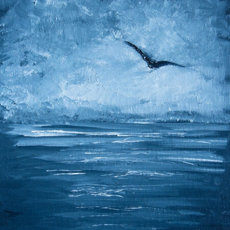 Πινακας σε καμβά SEAGULL OVER SEA - Θαλασσα Sticky 4