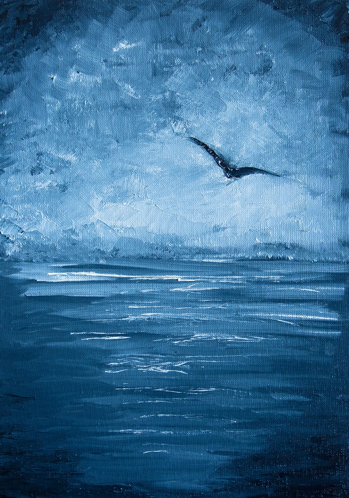 Πινακας σε καμβά SEAGULL OVER SEA