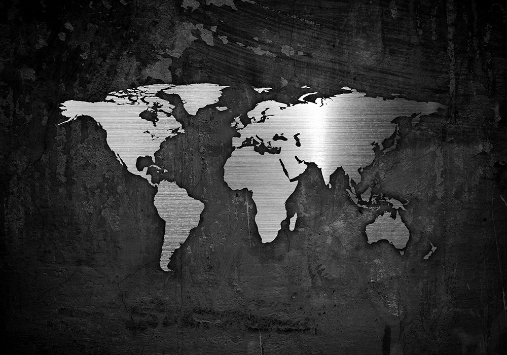 Πινακας σε καμβά SILVER WORLD MAP