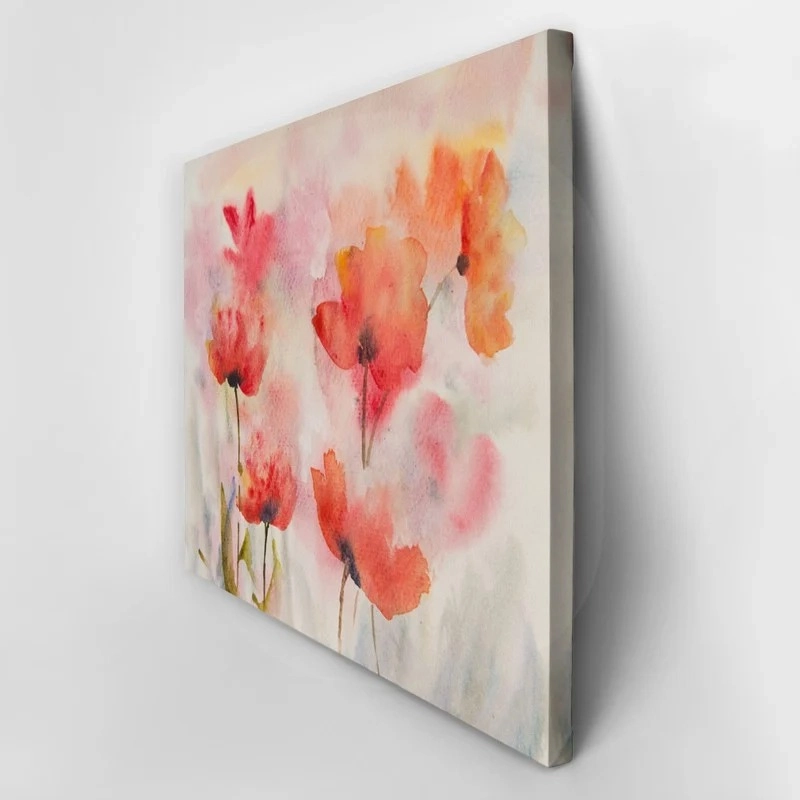 Πινακας σε καμβά STYLIZED POPPY FLOWERS FIELD
