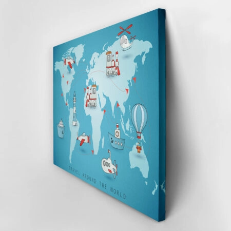 Πινακας σε καμβά TRAVEL THE WORLD - Παιδικοι και set Sticky 2