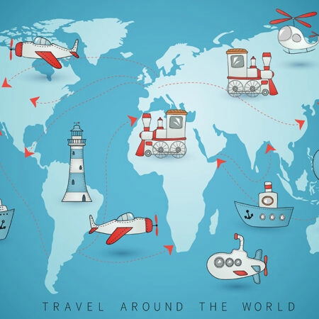 Πινακας σε καμβά TRAVEL THE WORLD - Παιδικοι και set Sticky 4