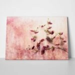 Πινακας σε καμβά TWIG OF FLOWERS ON GRUNGE BACKGROUND