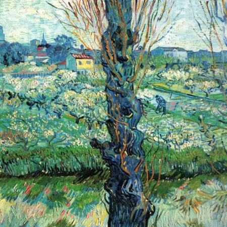 Πινακας σε καμβά VAN GOGH - ORCHARD IN BLOSSOM WITH VIEW OF ARLES - Vincent Van Gogh Sticky 4