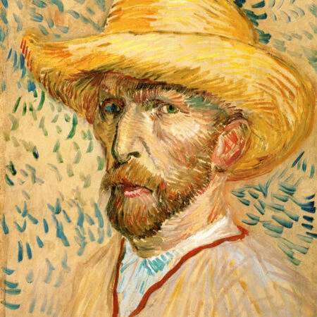 Πινακας σε καμβά VAN GOGH - SELF PORTRAIT WITH HAT - Vincent Van Gogh Sticky 4