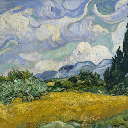 Πινακας σε καμβά VAN GOGH - WHEAT FIELD WITH CYPRESS TREES - Vincent Van Gogh Sticky 5