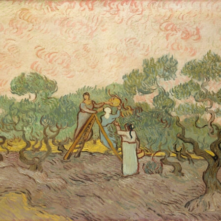 Πινακας σε καμβά VAN GOGH - WOMEN PICKING OLIVES - Vincent Van Gogh Sticky 5
